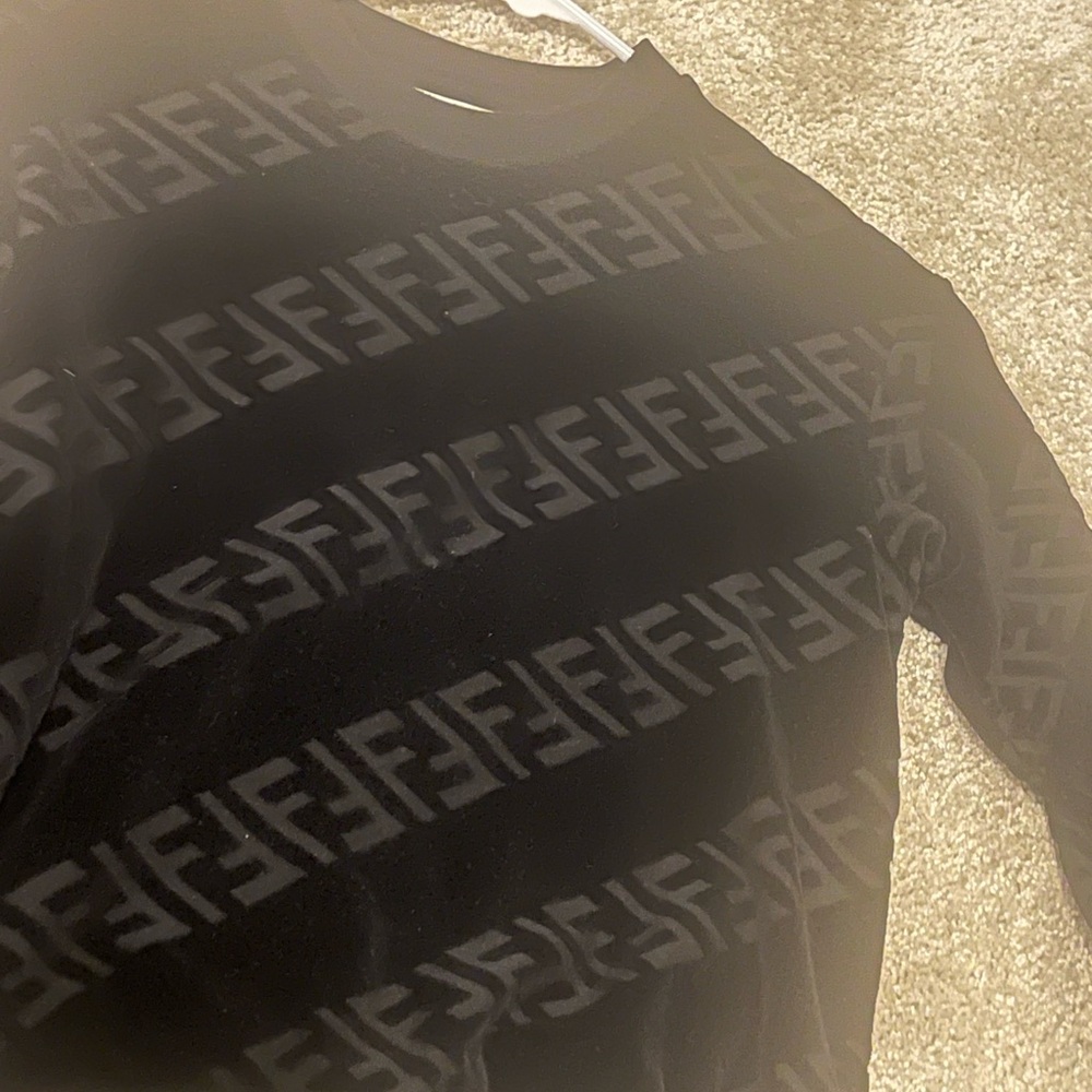 Fendi Black and Gray Monogram Top